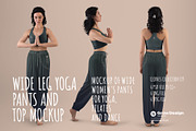 Wide Leg Pants Mockups and Top Yoga, a Bottom Mockup by Grow Design Craft Studio (Thumbnail 1 of 7)