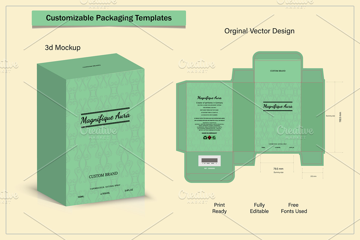 3d Box Design die cut template, an Object Graphic by sumonuix (Photo 2 of 3)