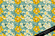 Seamless Retro Flowered Wallpaper, a Pattern Graphic by Chromolume Studio (Thumbnail 10 of 15)
