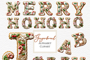 Gingerbread Alphabet PNG, a Decorative Illustration by Invite to Clipart