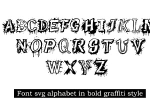 SVG font alphabet graffiti style