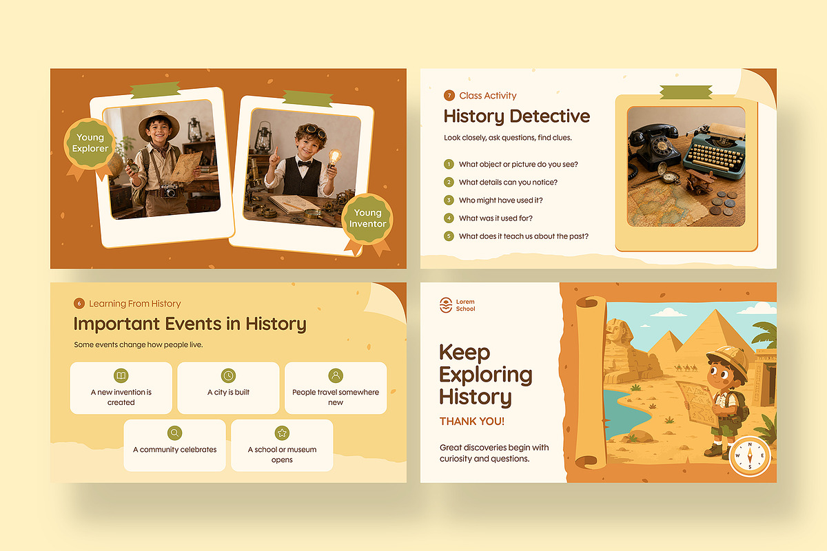 Kids History Class Presentation, a Presentation Template by BrandPacks