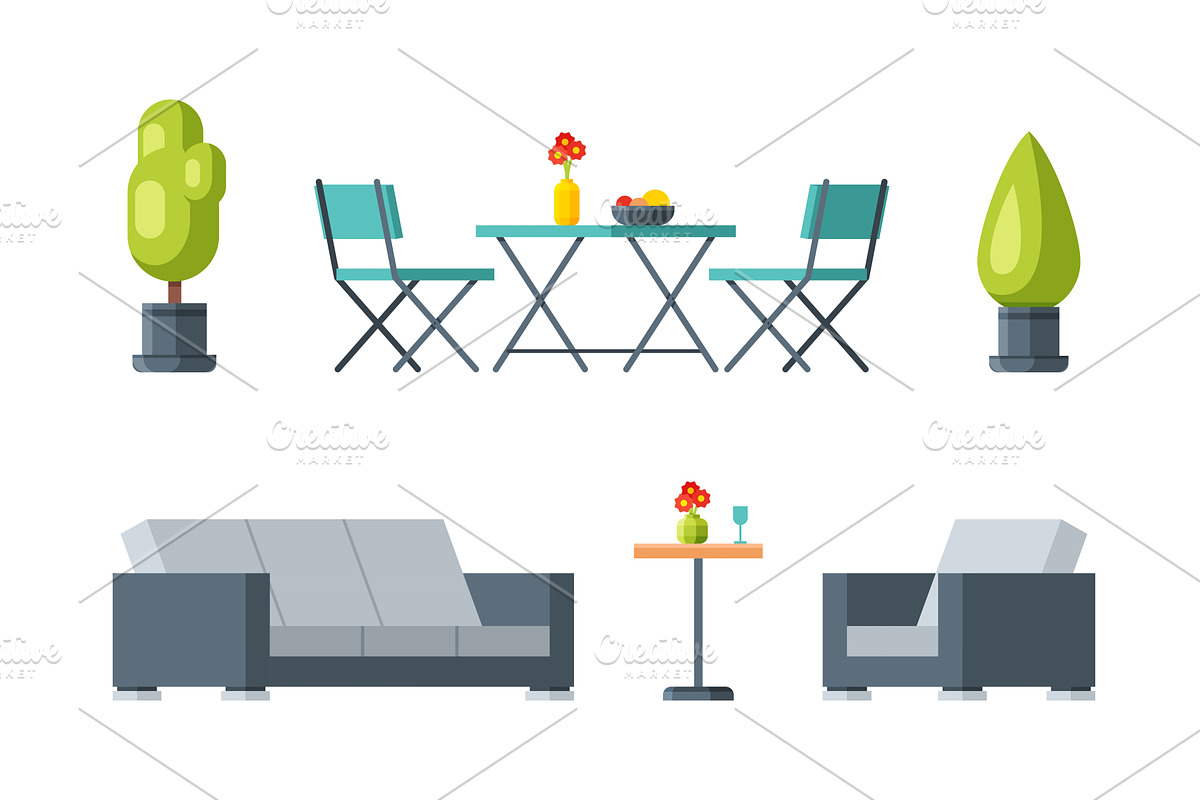 Backyard or Patio Furniture for, an Object Illustration by TopVectors