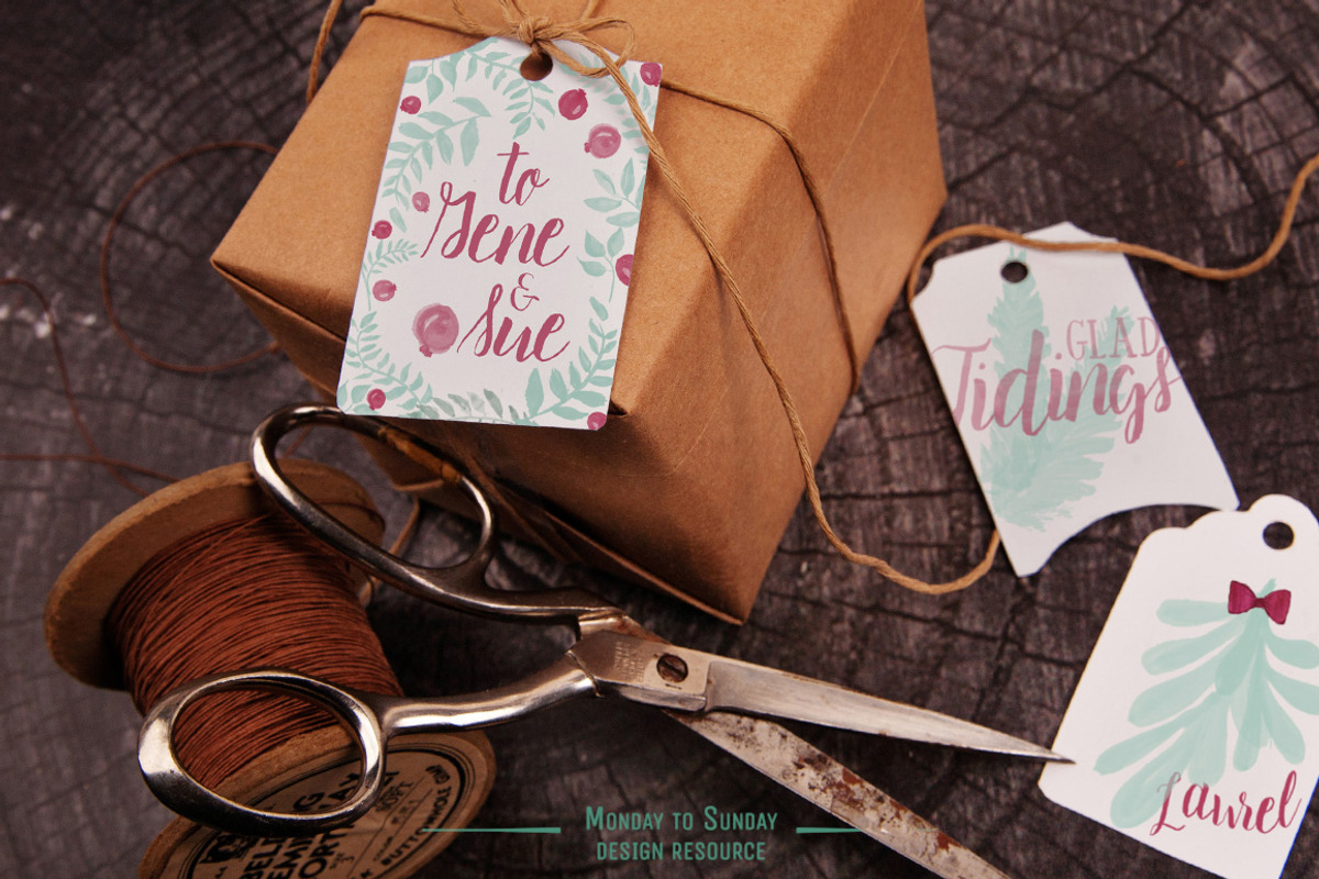 Gift Tag Mock Ups- Smart Objects!, a Packaging Mockup by Snark Heart (Photo 2 of 6)