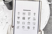 Feminism | 16 Thin Line Icons Set, an Outline Icon by Alex Blogoodf (Thumbnail 10 of 11)