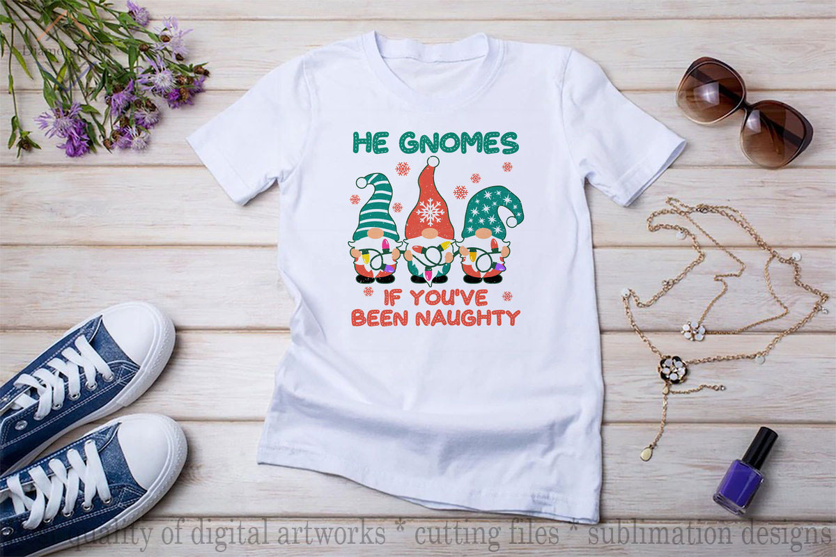 He Gnomes If You've Been Naughty png, a Decorative Illustration by DiamondShop (Photo 5 of 7)