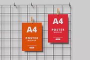 A4 poster mockup wire grid, an Advertising Mockup by AndikaGraphic (Thumbnail 5 of 6)
