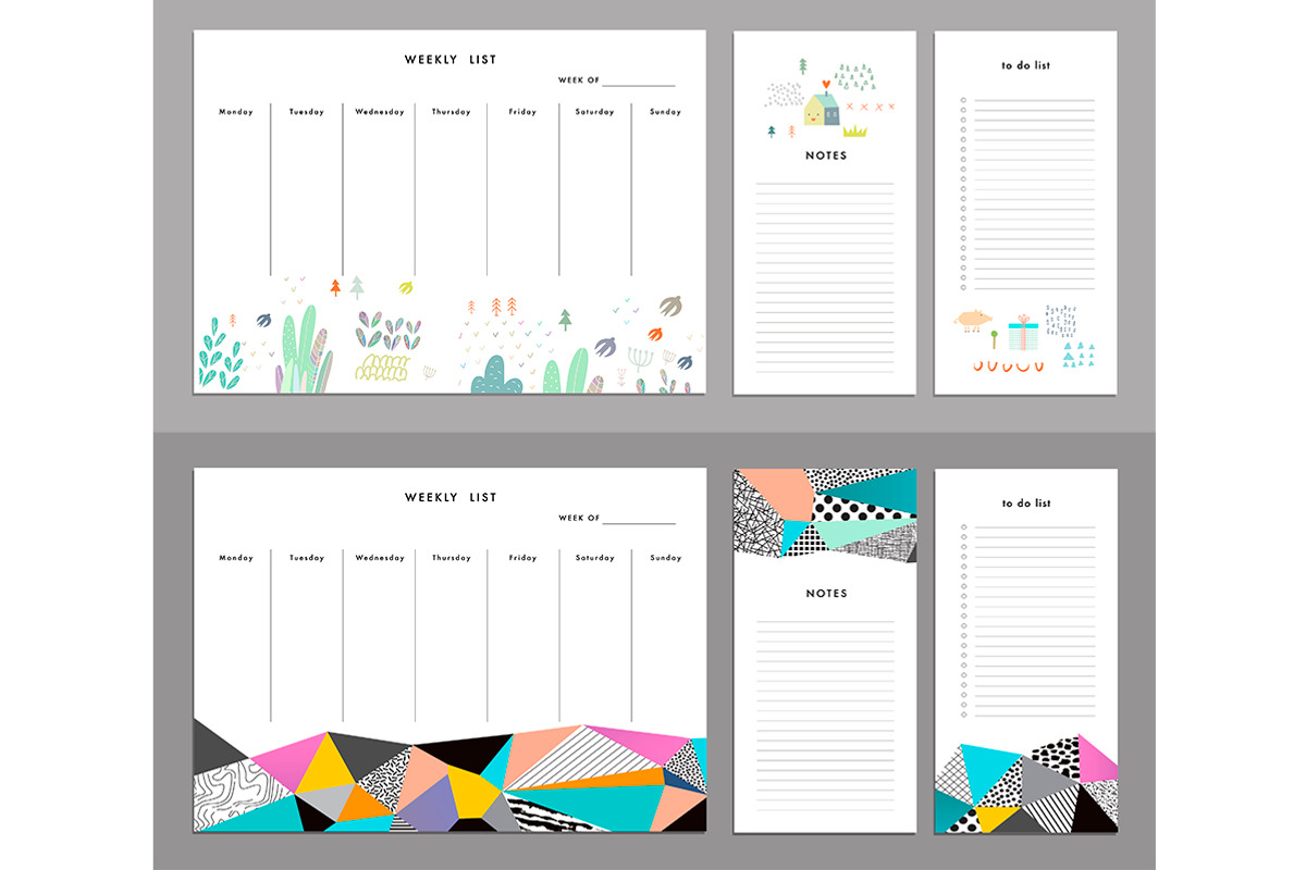 Weekly Planners. EPS & JPEG, a Stationery Template by Lera Efremova (Photo 8 of 10)