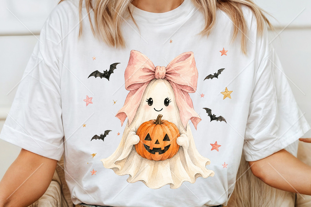 Coquette Ghost Halloween PNG, a Seasonal Illustration by Canvas Craft (Photo 1 of 5)