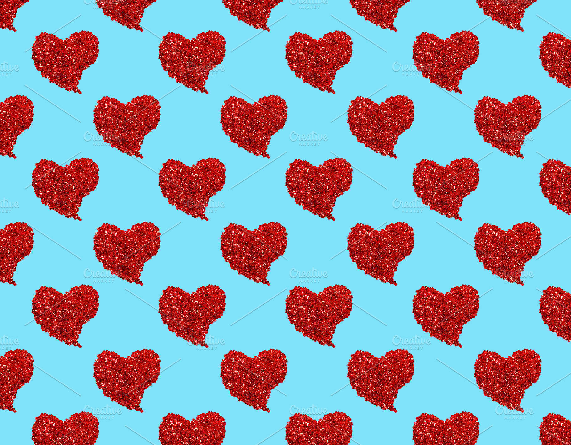 Seamless pattern with hearts and confetti. Vibrant festive desig, a Background Photo by vimart
