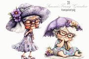 Summer Funny Grandma Clipart, a Person Illustration by Designking (Thumbnail 1 of 5)