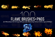 100 Photoshop Flame Brushes + PNGs, a Brush Add-On by Creative Graphics (Thumbnail 6 of 7)