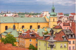 Sigismund Column and Old Town, an Architecture Photo by kavalenkava