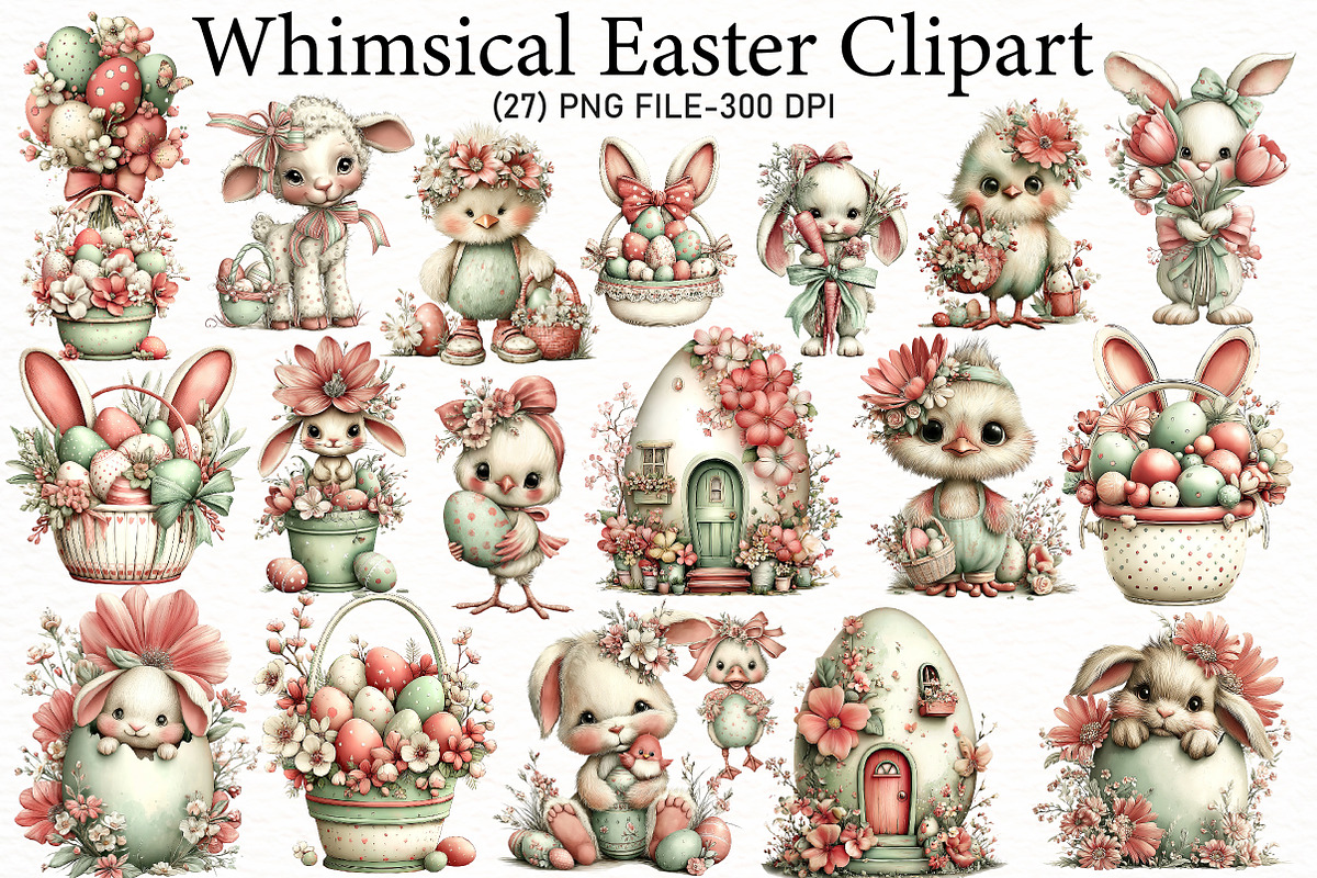 Whimsical Easter Clipart, an Illustration by Designworld (Photo 1 of 6)