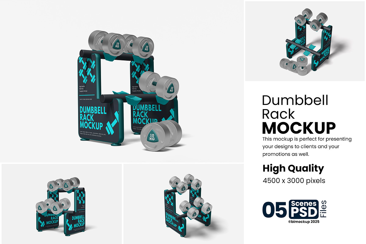 Dumbbell Rack Mockup, a Product Mockup by bimockup (Photo 1 of 6)