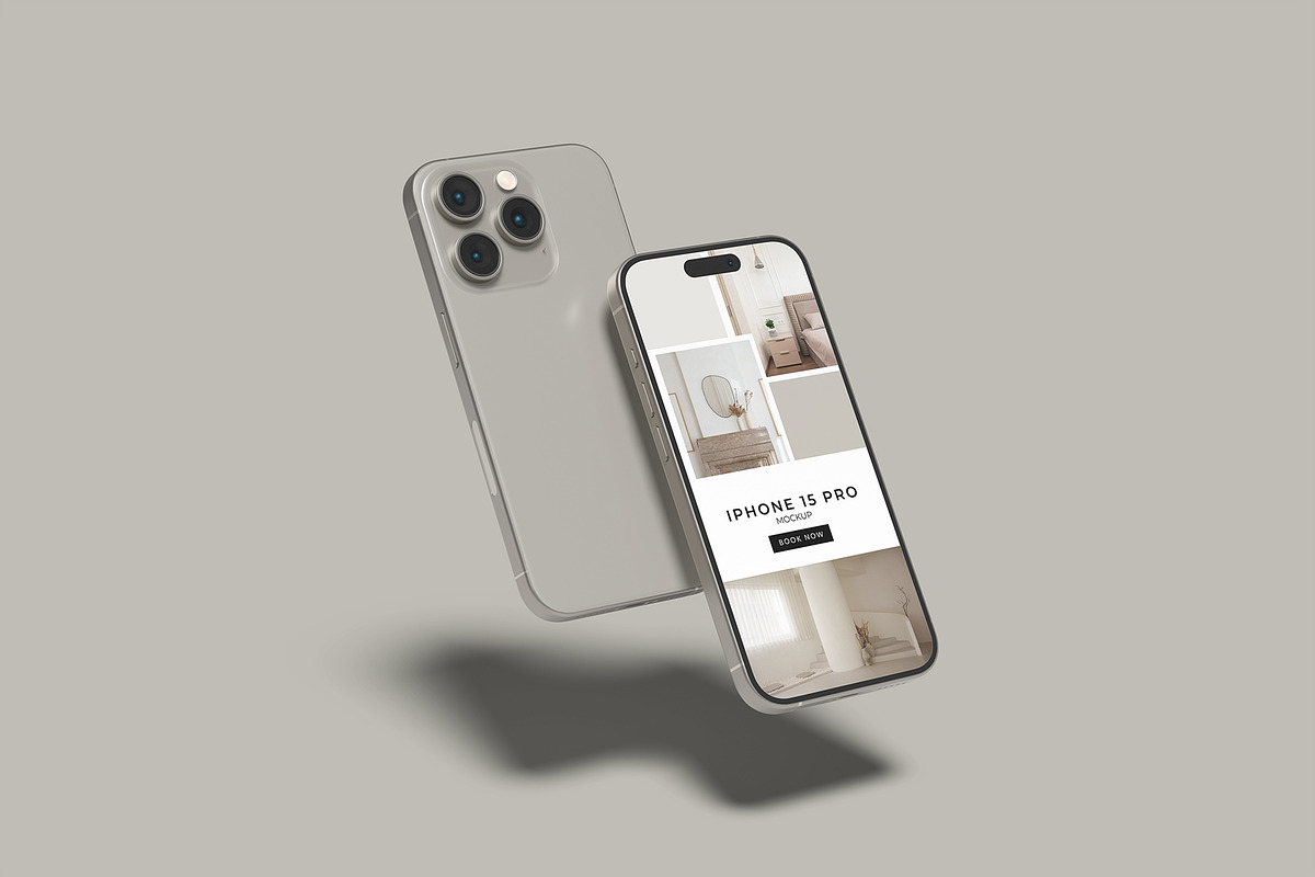 iPhone 15 Pro Mockup, an iPhone Mockup by Bangdastudio (Photo 4 of 7)