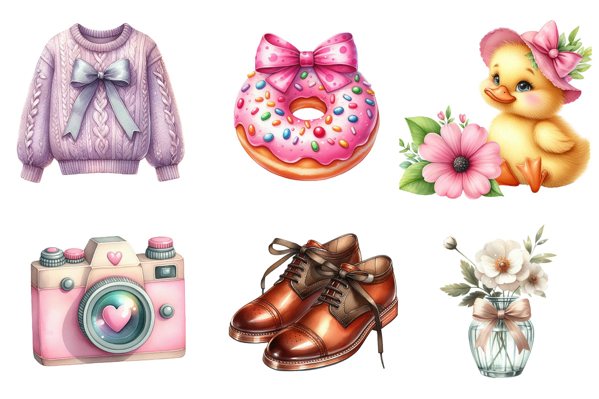 Kawaii Girly Aesthetic Clipart Bundl, an Illustration by CreationArt (Photo 4 of 5)