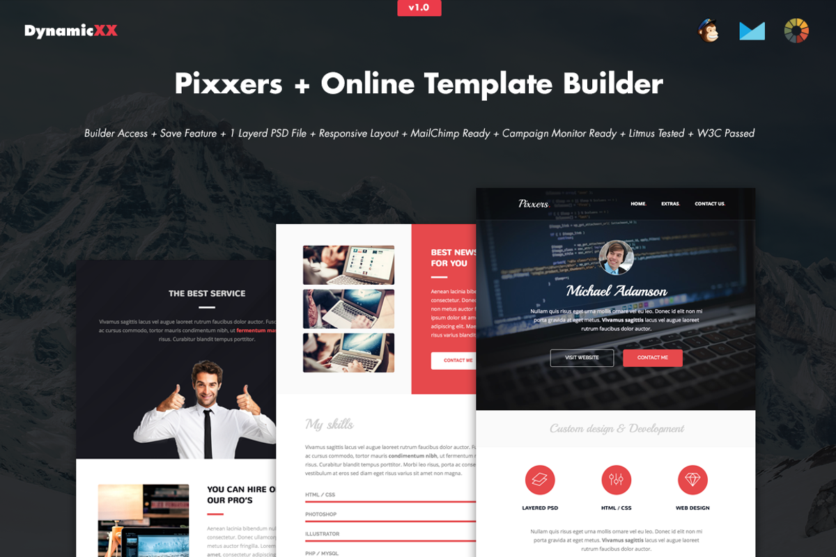 Pixxers + Online Template Builder, an Email Template by DynamicXX (Photo 1 of 2)