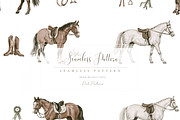 Elegant Horse Seamless Pattern, a Pattern Graphic by Pati Charm Studio (Thumbnail 1 of 6)