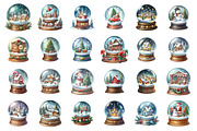 Watercolor Christmas SnowGlobe PNG, an Illustration by SinaCreation (Thumbnail 2 of 7)