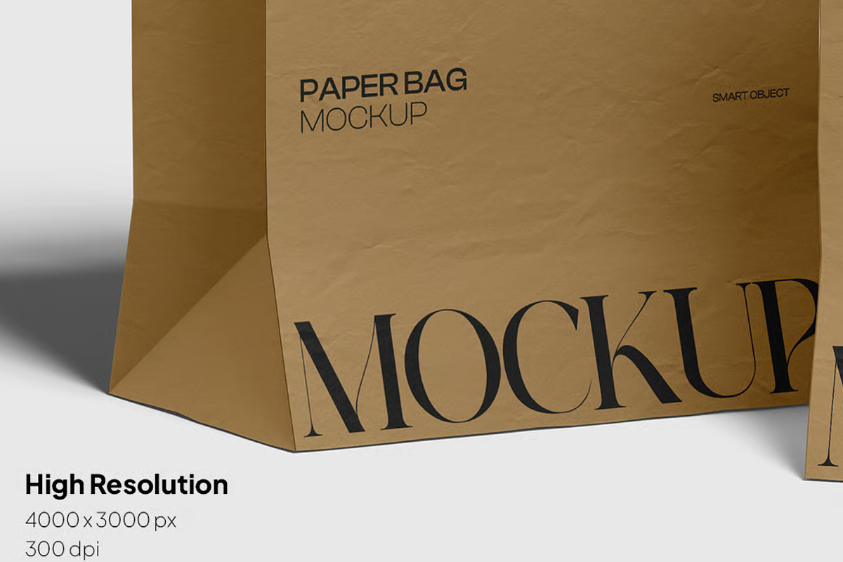 Paper Bag Mockup, a Packaging Mockup by graphicsauce (Photo 4 of 4)