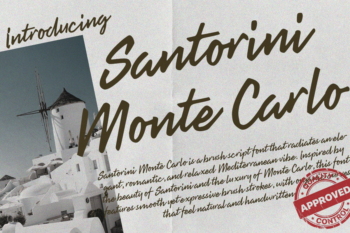 Santorini Monte Carlo | Handwritten, a Handwritten Font by Metasena Typefoundry (Photo 1 of 9)