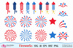 4th of July Fireworks SVG