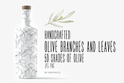 Olive Branch & Leaves Illustrations, a Texture Illustration by Greek fonts by nantia.co (Thumbnail 1 of 9)