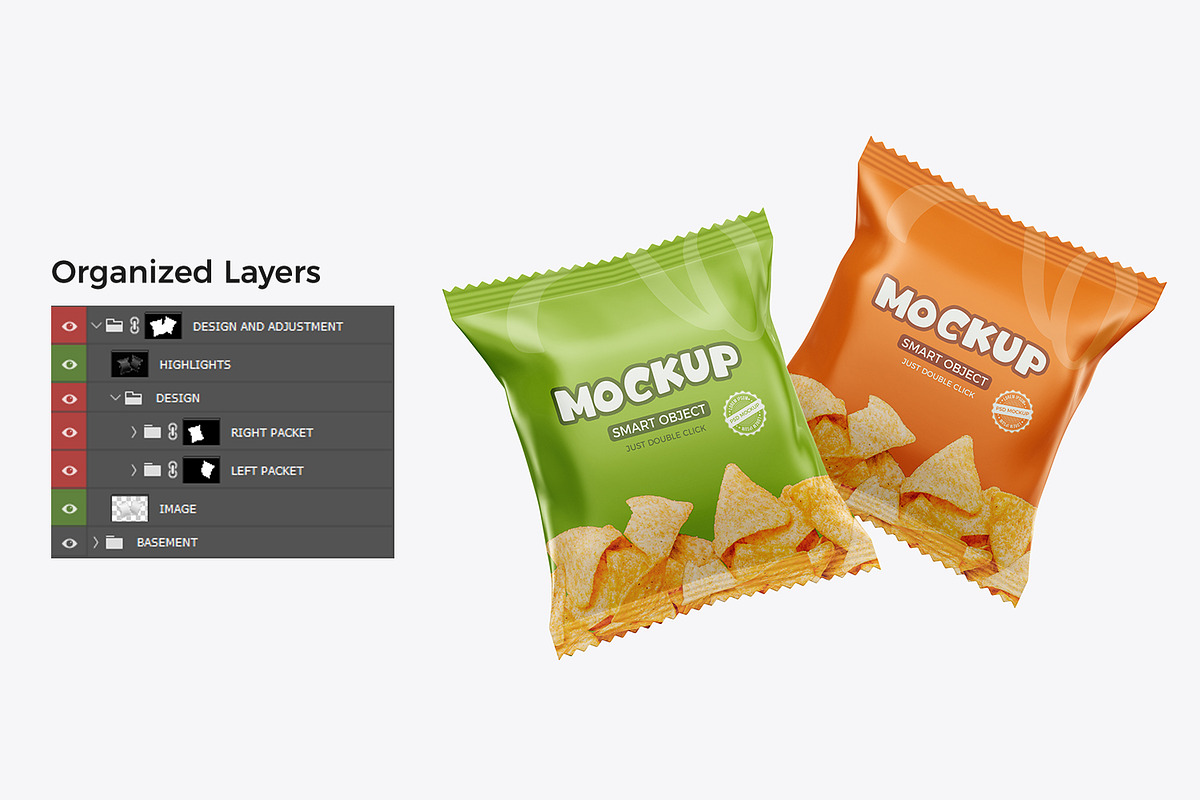 Snack Bag Packaging Mockup, a Packaging Mockup by Ram Studio LLC (Photo 10 of 12)