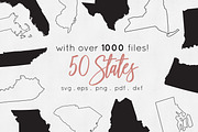 50 States of America svg eps png pdf, an Illustration by Peachycottoncandy (Thumbnail 1 of 4)