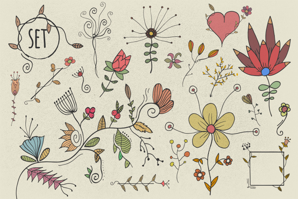 Hand Drawn Florals preview 2