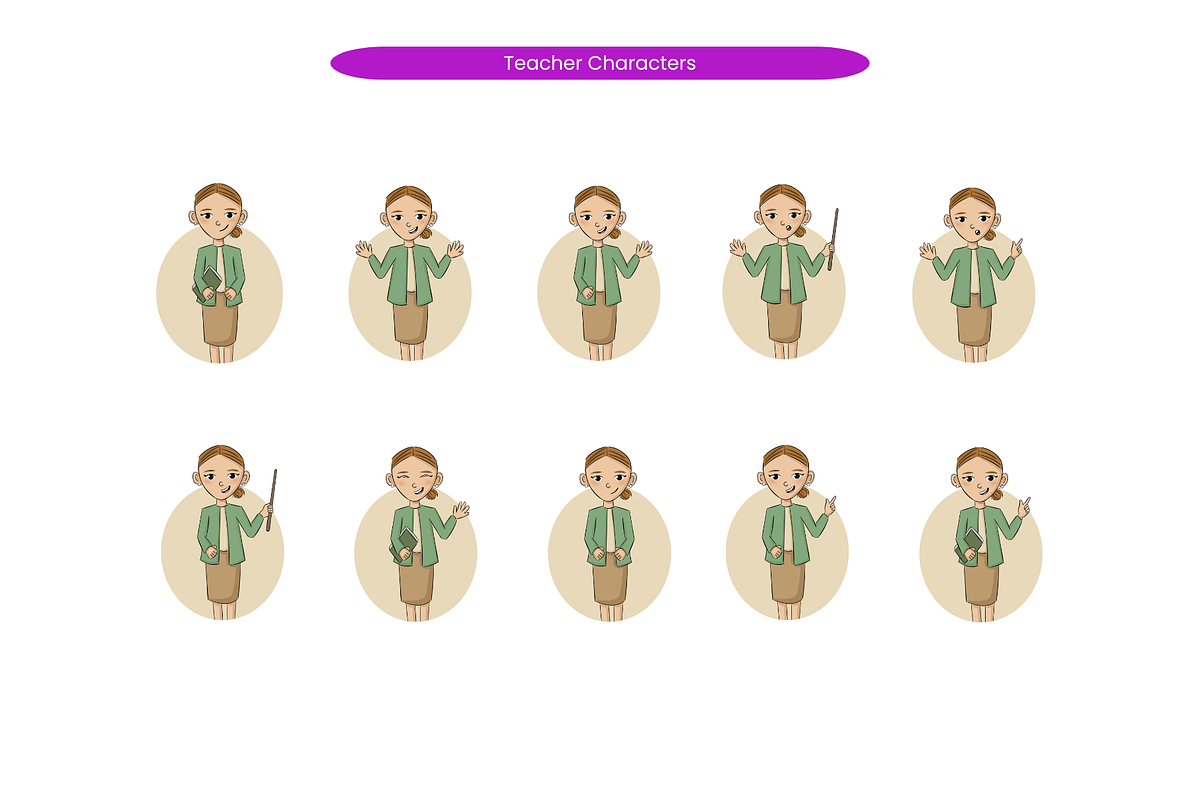 Teacher Characters, a Person Illustration by Creathub Studio (Photo 3 of 3)