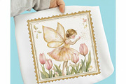 Whimsical Spring Fairy Postage Stamp, an Illustration by designcity5 (Thumbnail 4 of 5)