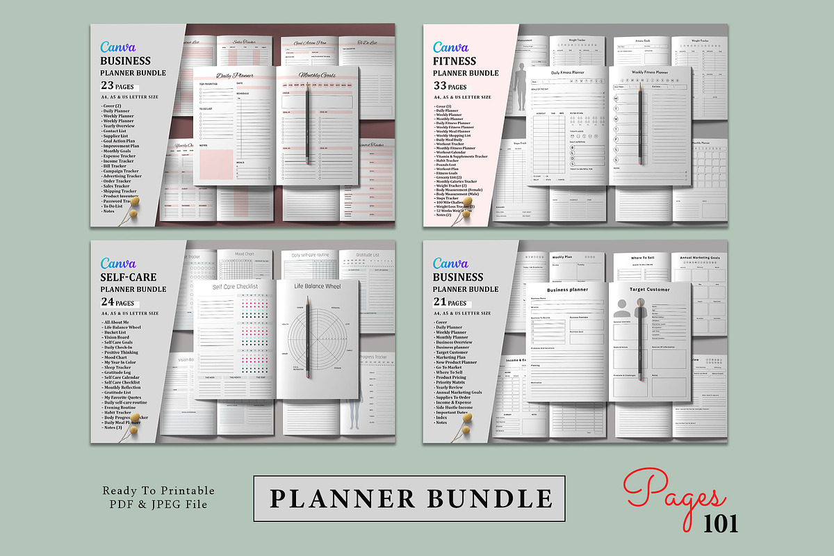 Ultimate Planner Bundle Pack, a Stationery Template by Design Zone (Photo 1 of 7)