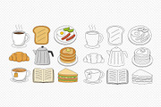 Breakfast with cafe food, a Food Illustration by kaisorn (Thumbnail 3 of 3)