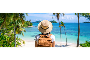 Traveler looking out at a tropical, a Holiday Photo by Igor Tichonow