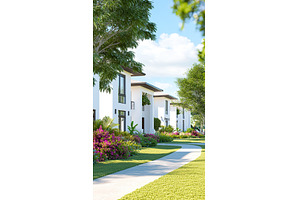 Modern residential buildings amidst, an Architecture Photo by Lermont51