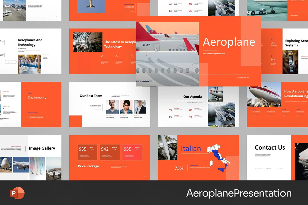 Aeroplane Airline Powerpoint, a Presentation Template by Fit-tee (Photo 1 of 2)