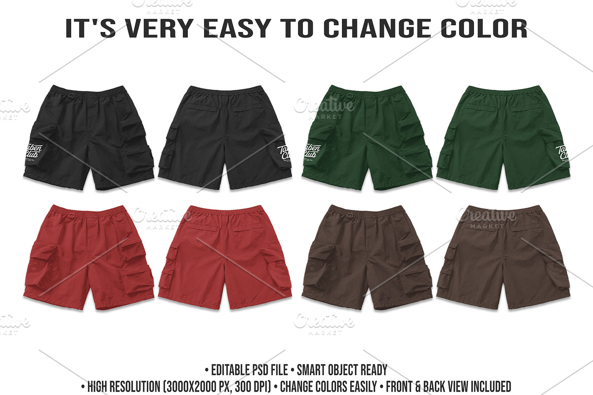 Cargo Shorts Mockup PSD Editable, a Bottom Mockup by std.badboy (Photo 2 of 4)