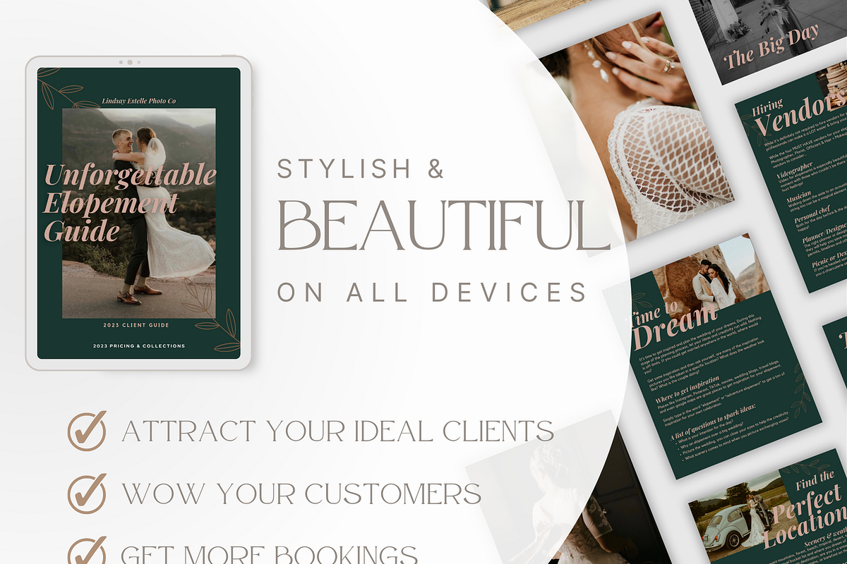 TEAL Elopement Photography Guide, a Magazine Template by Signature Edits (Photo 4 of 11)