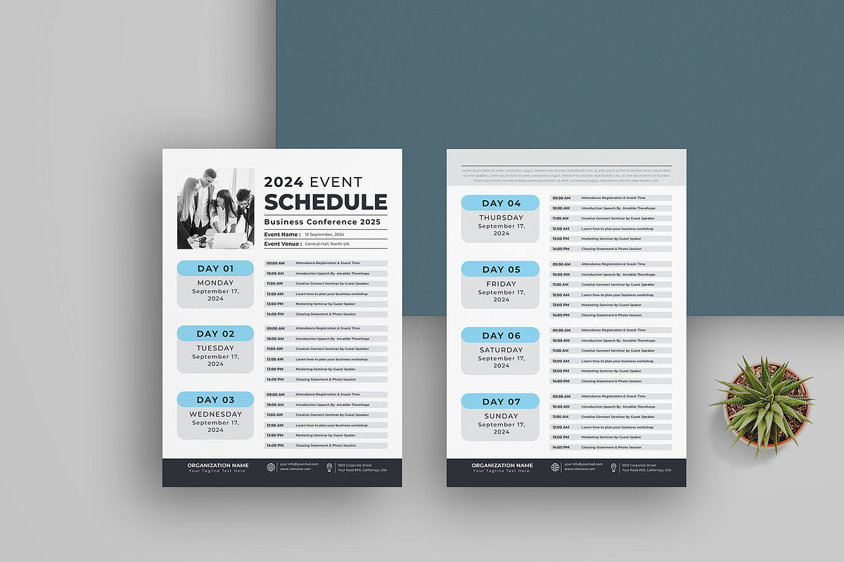 Event Schedule | MS Word & Indesign, a Flyer Template by obayes (Photo 3 of 4)