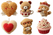 Valentine Fluffy Clipart PNG Bundle, an Illustration by Daily.Designs (Thumbnail 4 of 5)