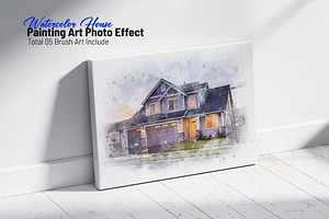 Watercolor House Painting Art Effect, an Action Add-On by MRI STUDIO