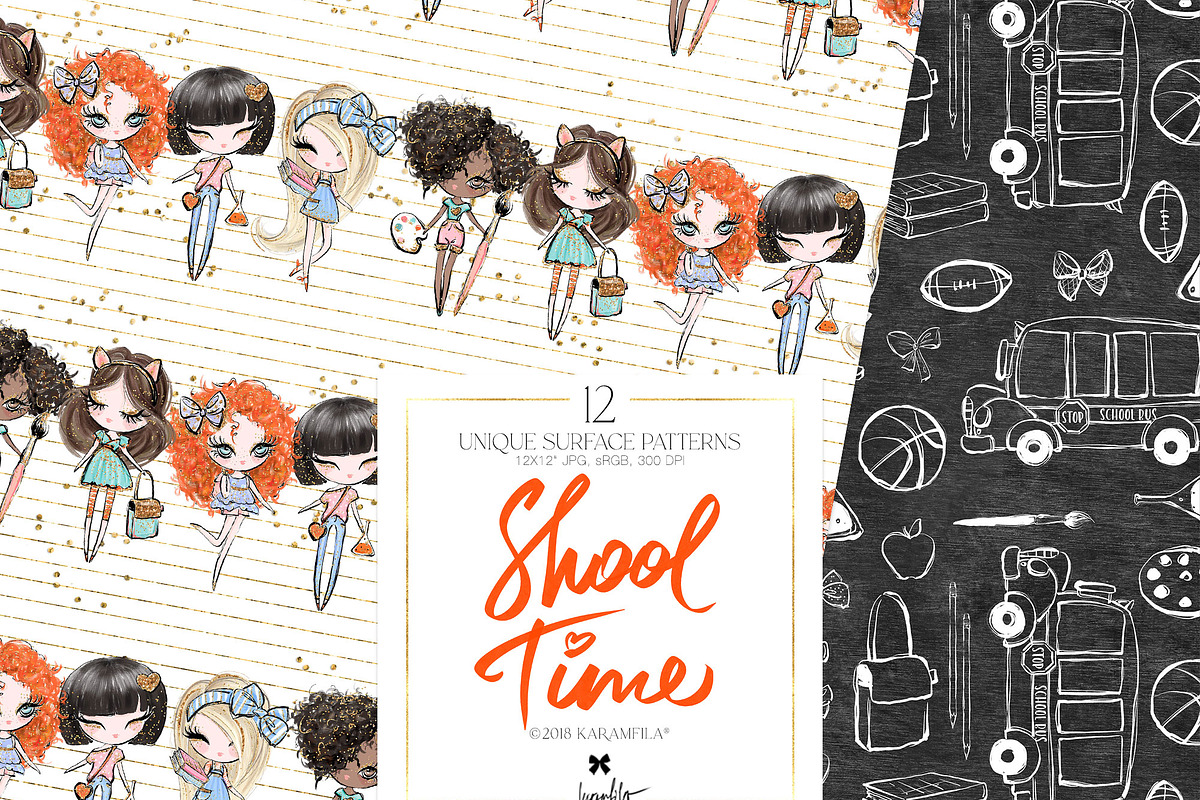 Back to School Seamless Patterns, a Pattern Graphic by KaramfilaS (Photo 5 of 8)