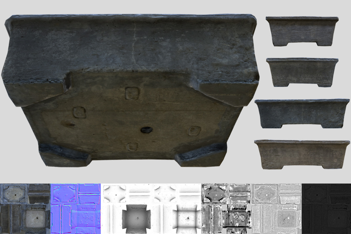 Cement Bonsai Pot, an Object 3D Model by Beatheart Creative Studio (Photo 4 of 7)