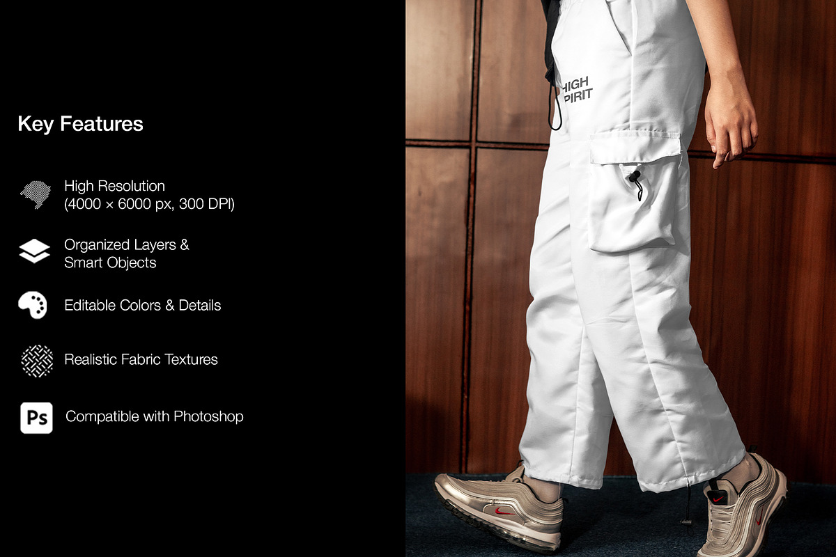 Cargo Pants Mockup Set, a Bottom Mockup by Mocktopia (Photo 3 of 10)