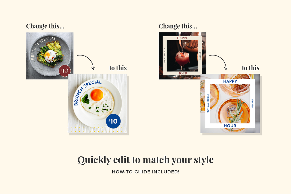 Restaurant Instagram Kit | Canva, a Social Media Template by Rose & Co. (Photo 9 of 9)