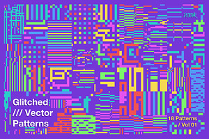 Glitched Vector Patterns Vol. 01