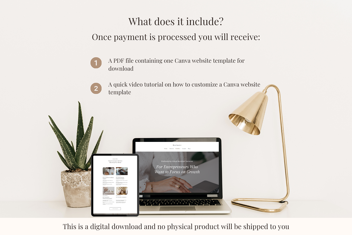 Virtual Assistant Canva Landing Page, a Landing Page Template by GlamWebDesigns (Photo 7 of 8)