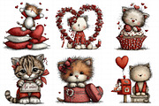 Whimsical Valentine Cat Clipart, an Illustration by Daily.Designs (Thumbnail 4 of 8)